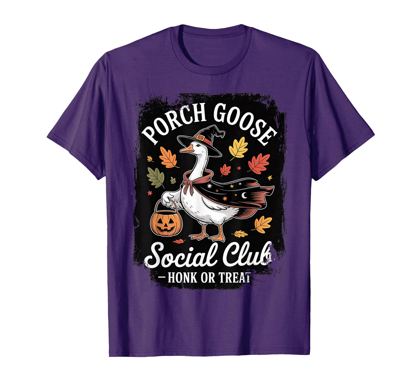 Porch Goose Social Club Honk or Treat Funny Halloween T-Shirt