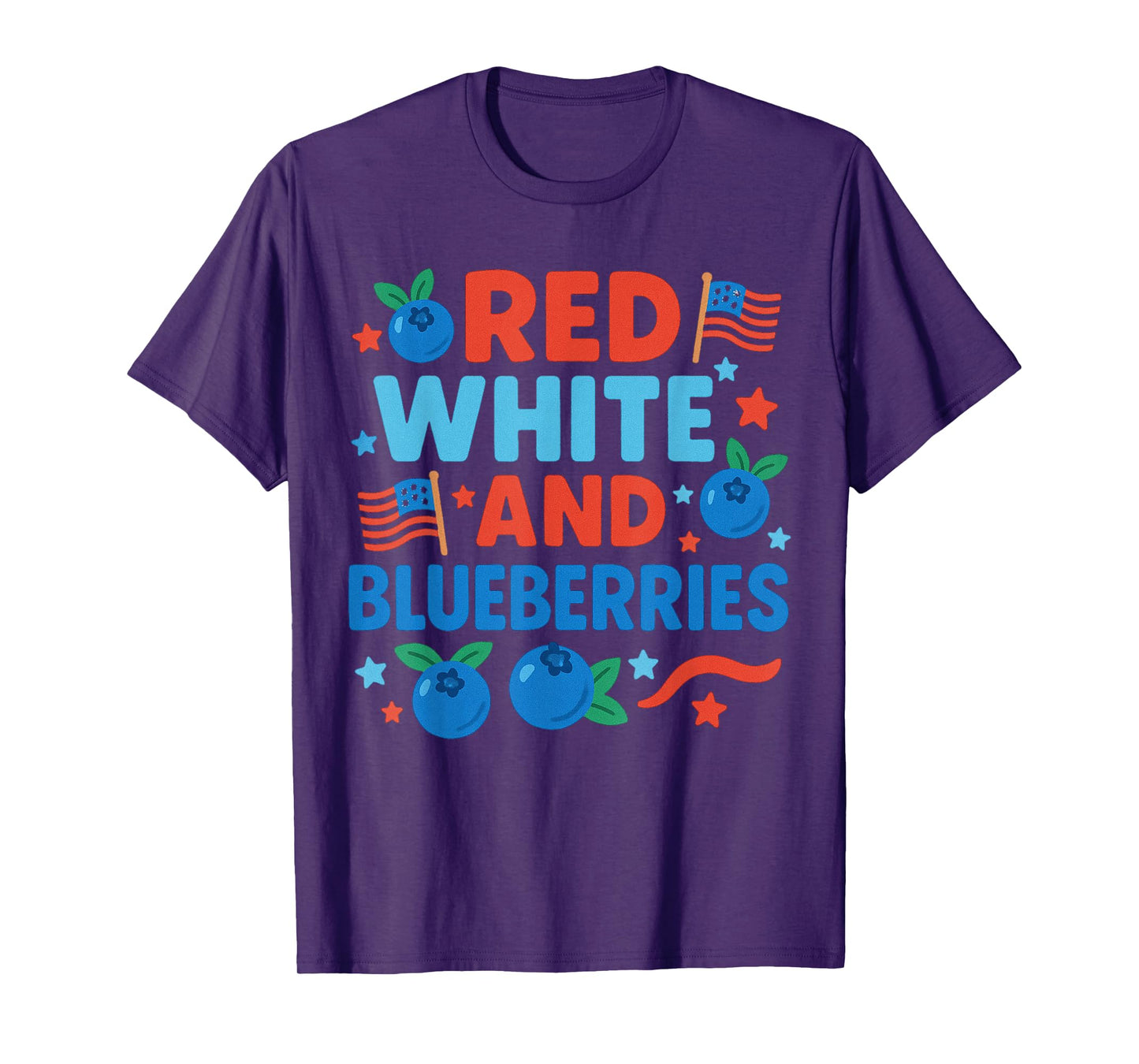 Red White & Blueberries Coquette Flag Bow T-Shirt