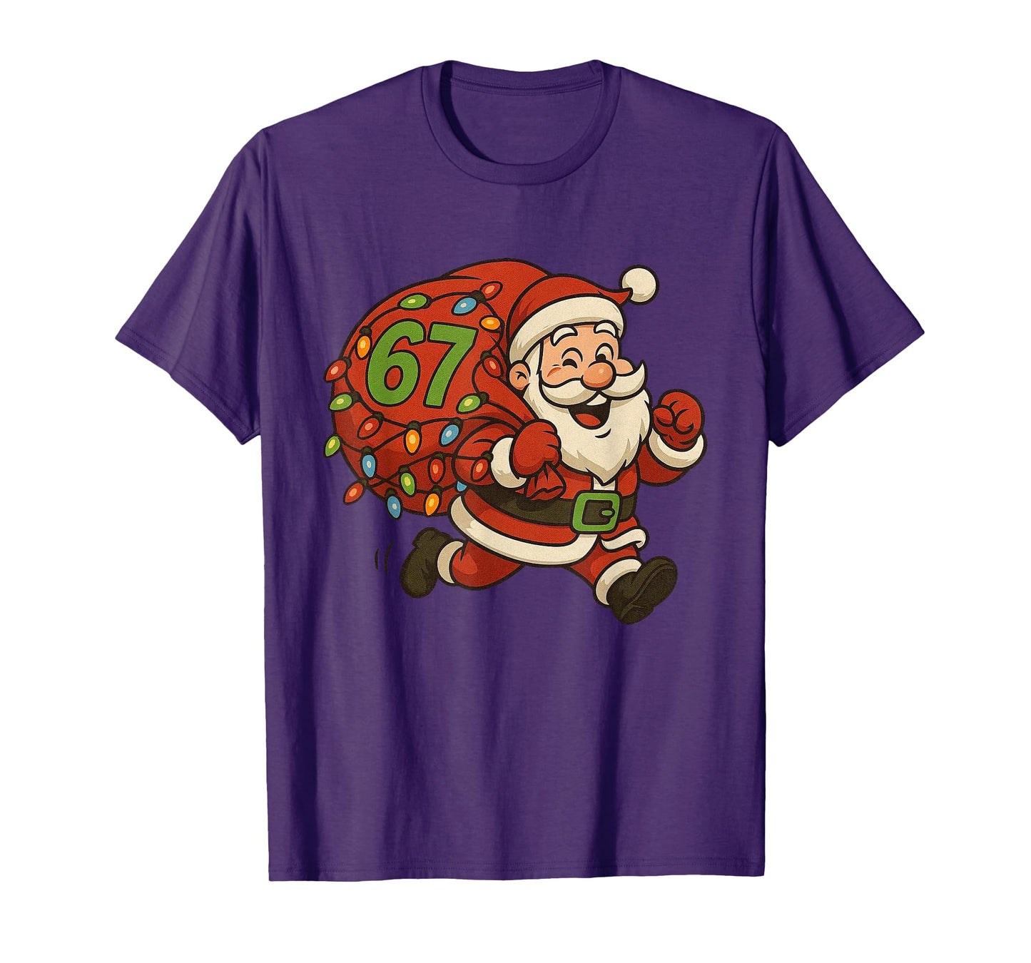 67 Christmas Funny Six Seven Meme Brainrot Santa Claus Boys T-Shirt