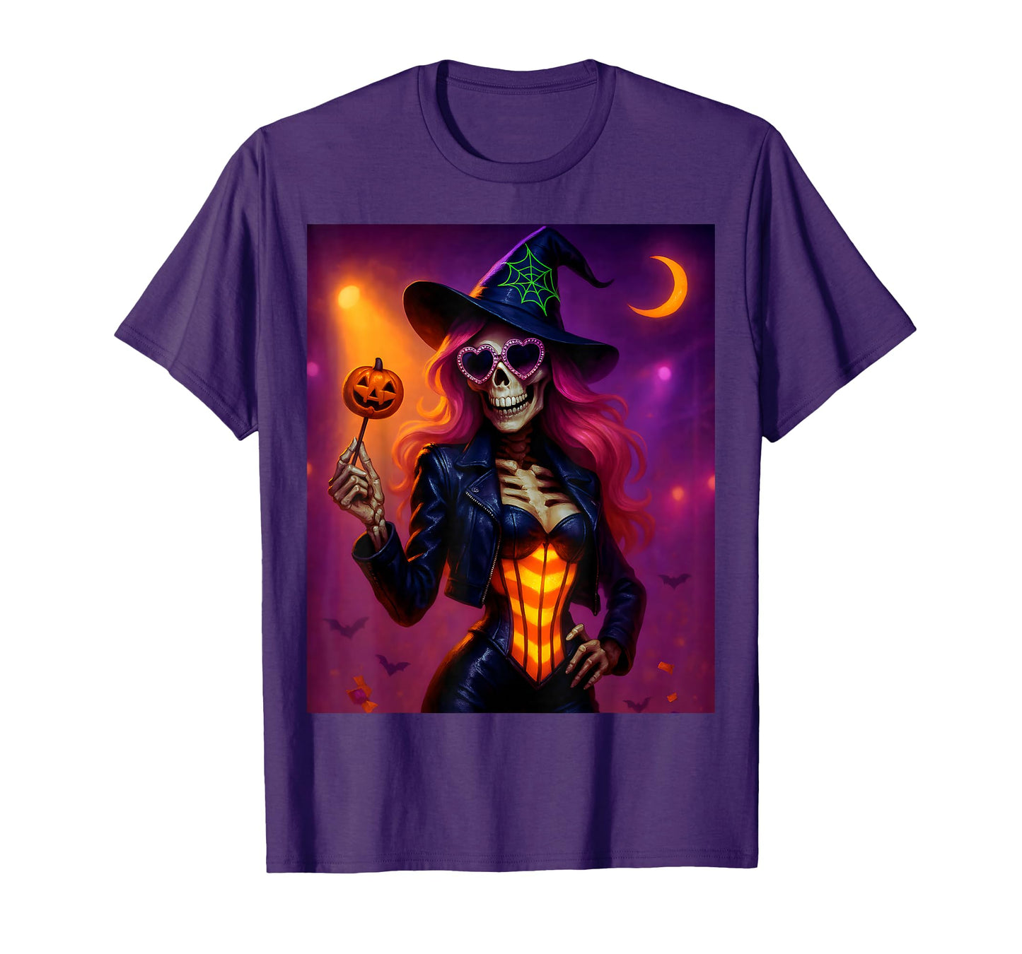 Skeleton Witch Halloween for Women T-Shirt