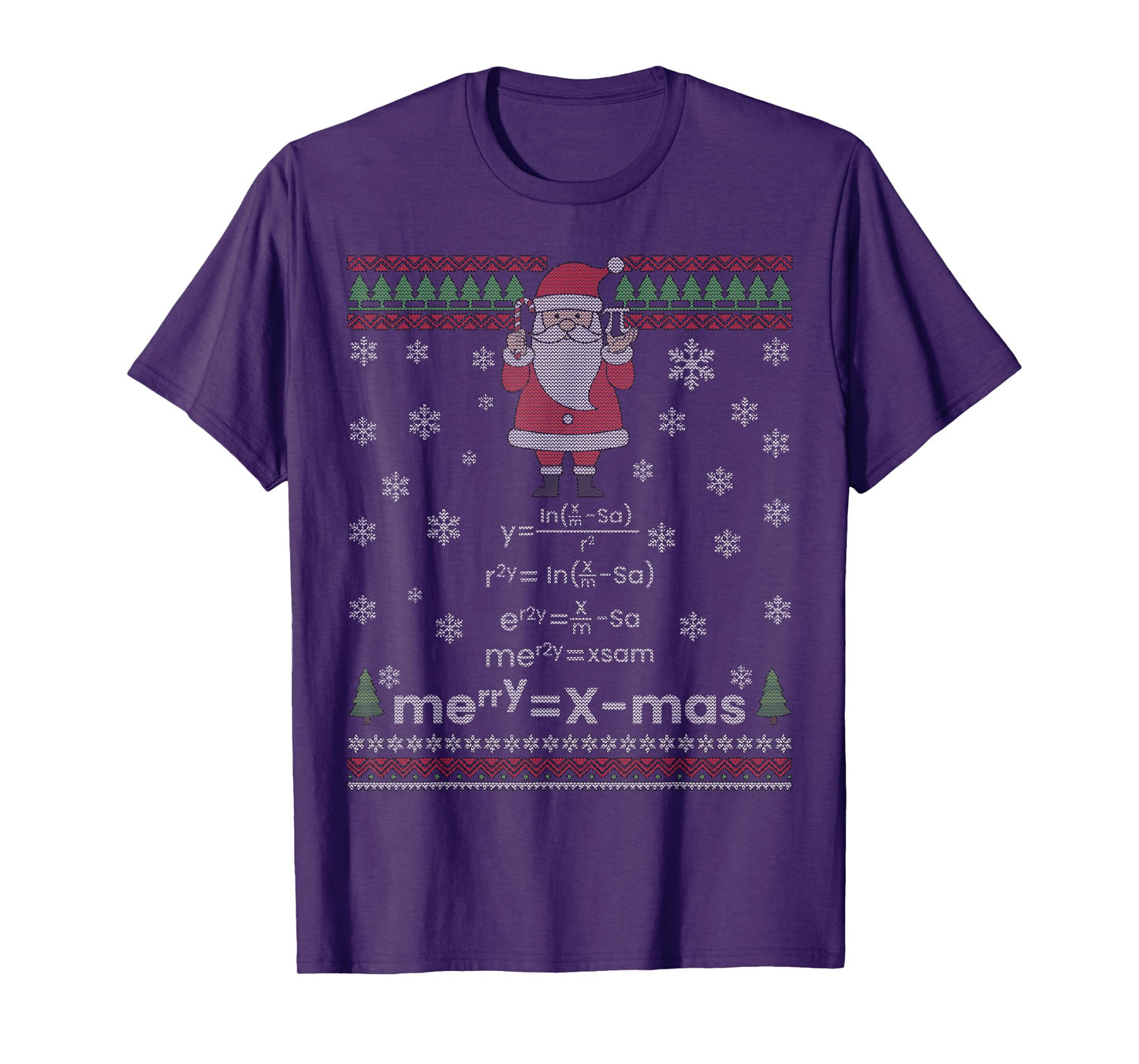 Santa Math Happy Christmas Funny Ugly Christmas T-Shirt