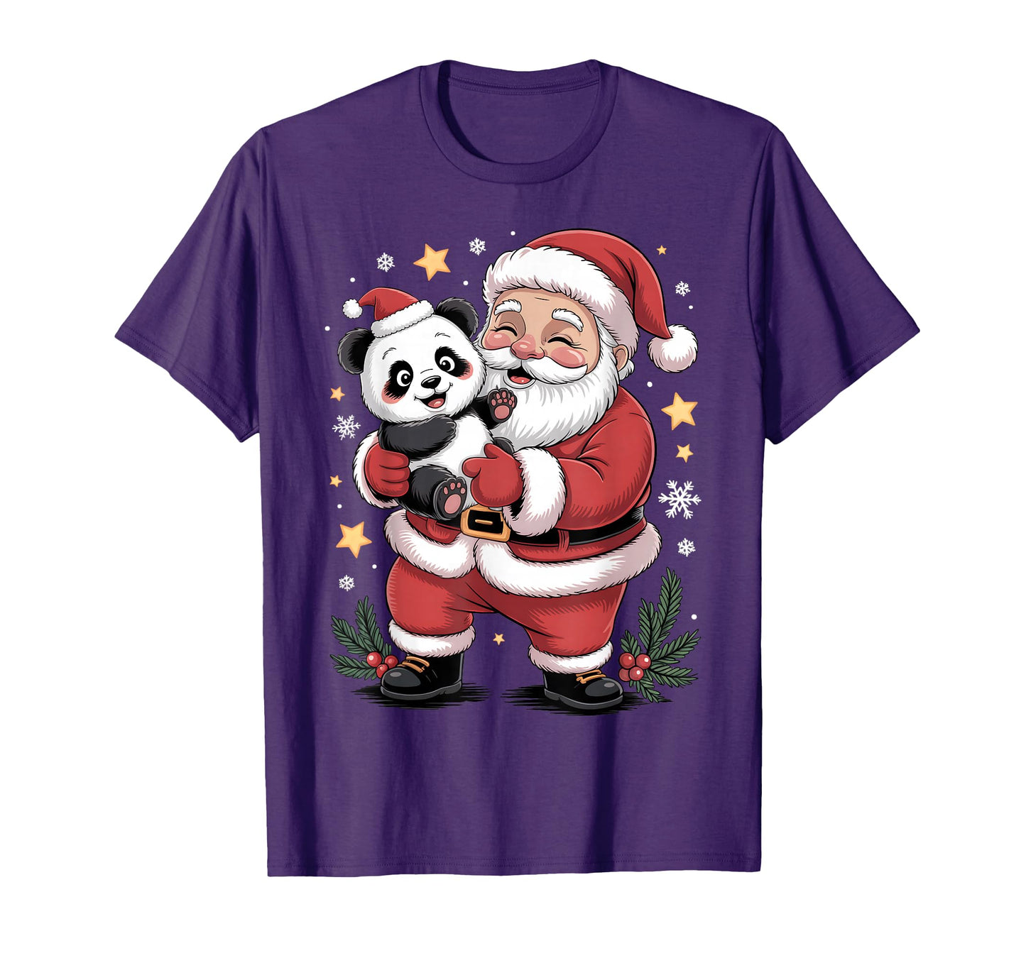 Xmas Panda Santa Christmas Holiday Cartoon Funny Kids Gifts T-Shirt
