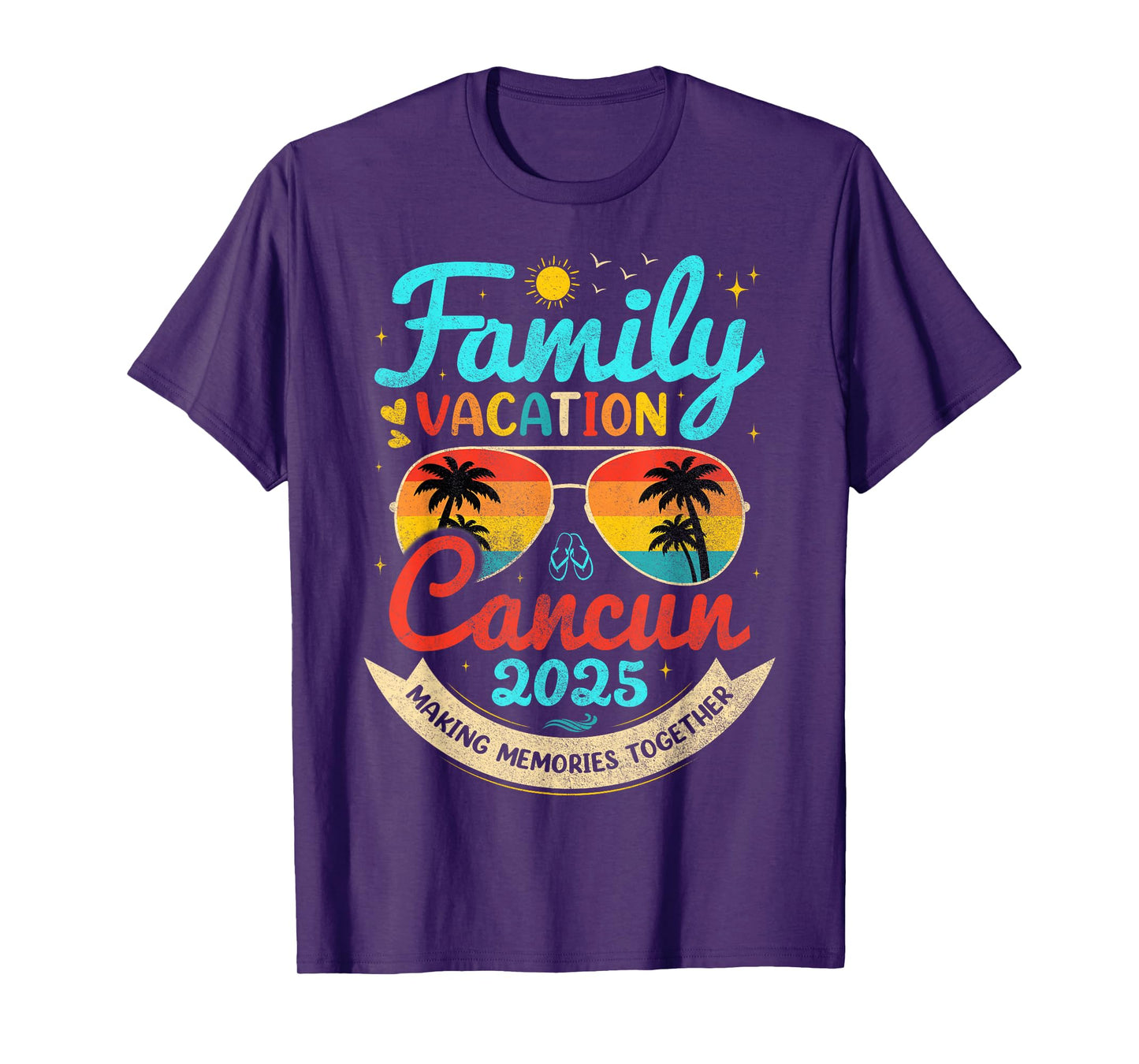 Vintage Family Vacation Cancun 2025 Beach Vacay Cancun Group T-Shirt