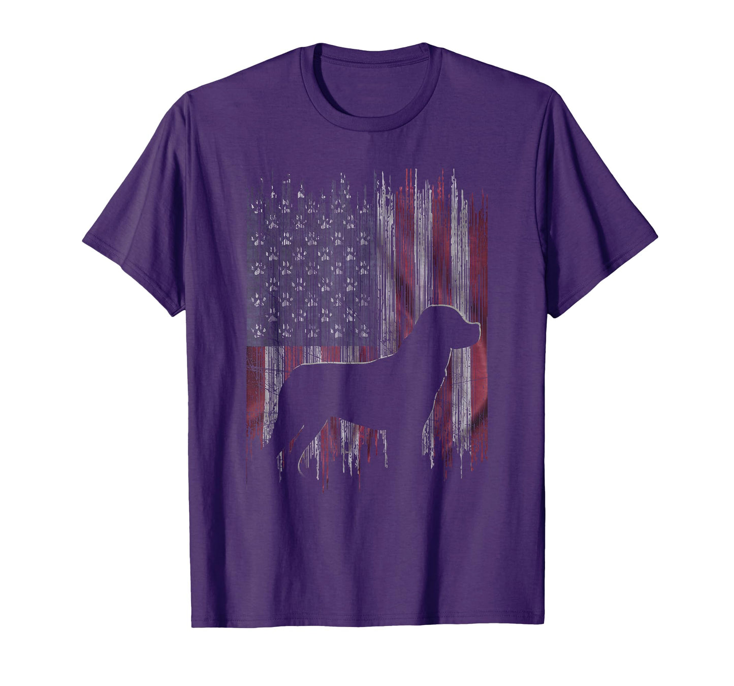 Vintage USA American Flag Love Rottweiler Dog Silhouette T-Shirt for Men Women Kids