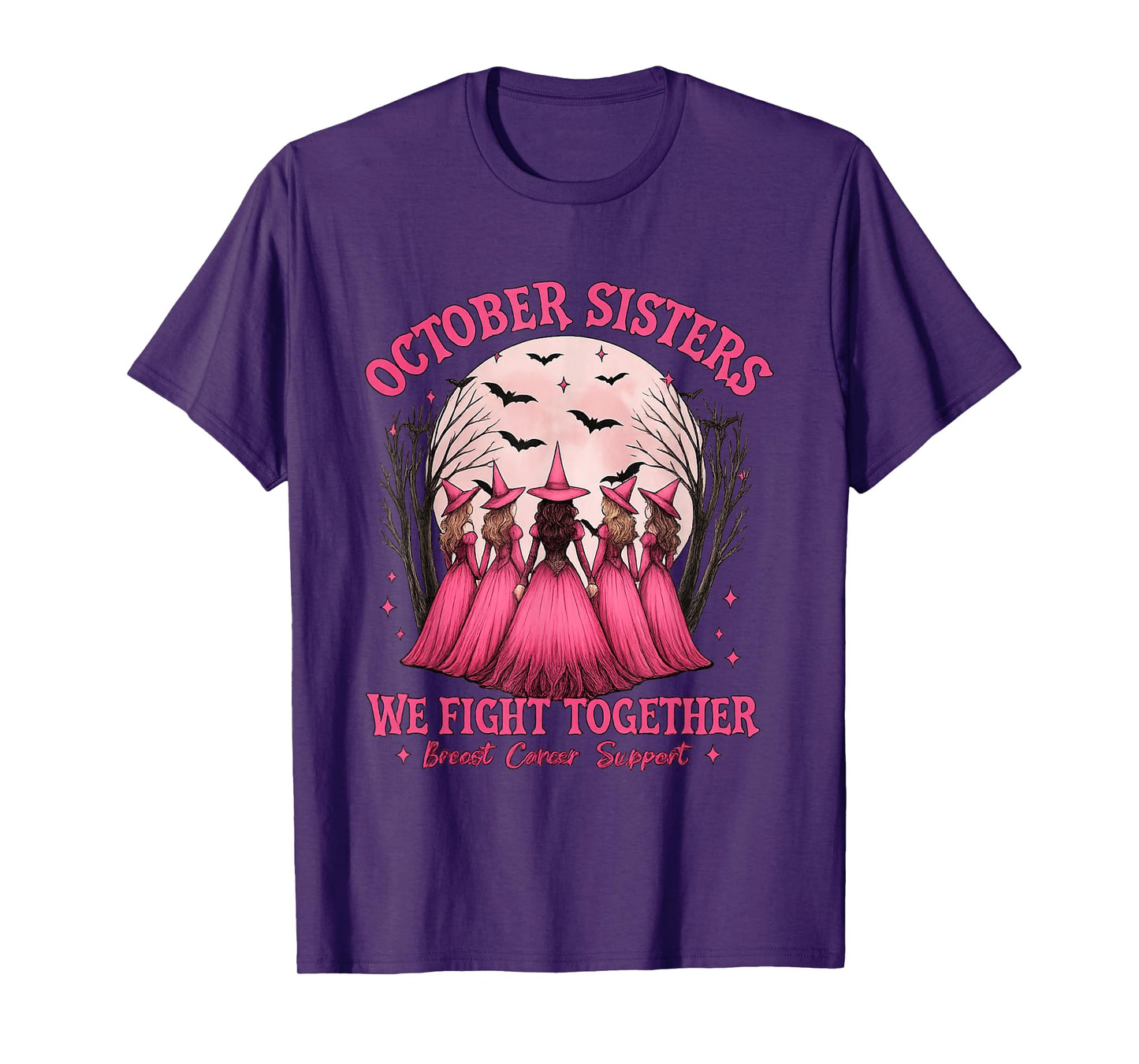 in October We Wear Pink Breast Cancer Awareness Sisters T-Shirt