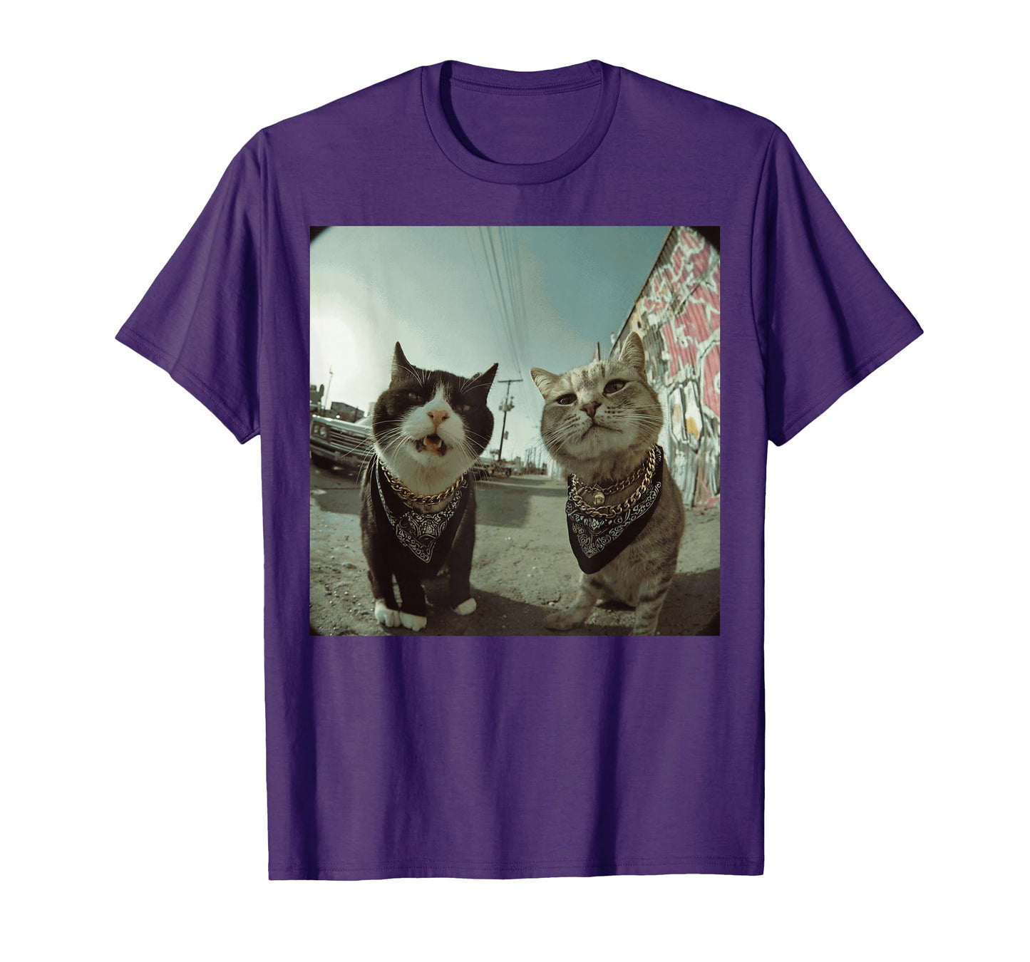 Funny Graphic Cat Gangster Funny T-Shirt