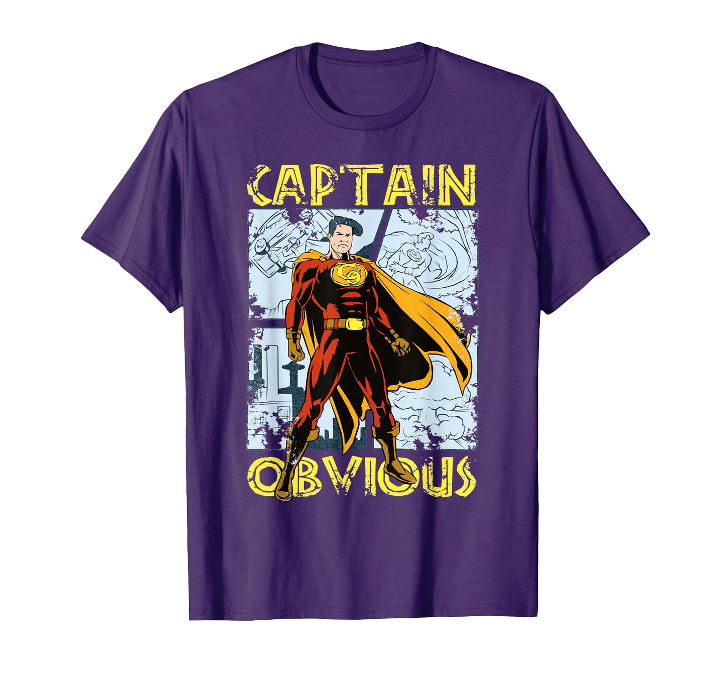 Captain Obvious – Funny Retro Comic Style Superhero Design T-Shirt