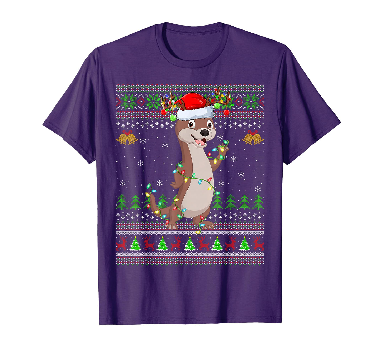 Funny Otter Ugly Christmas Sweaters Holiday Santa Cute Xmas T-Shirt