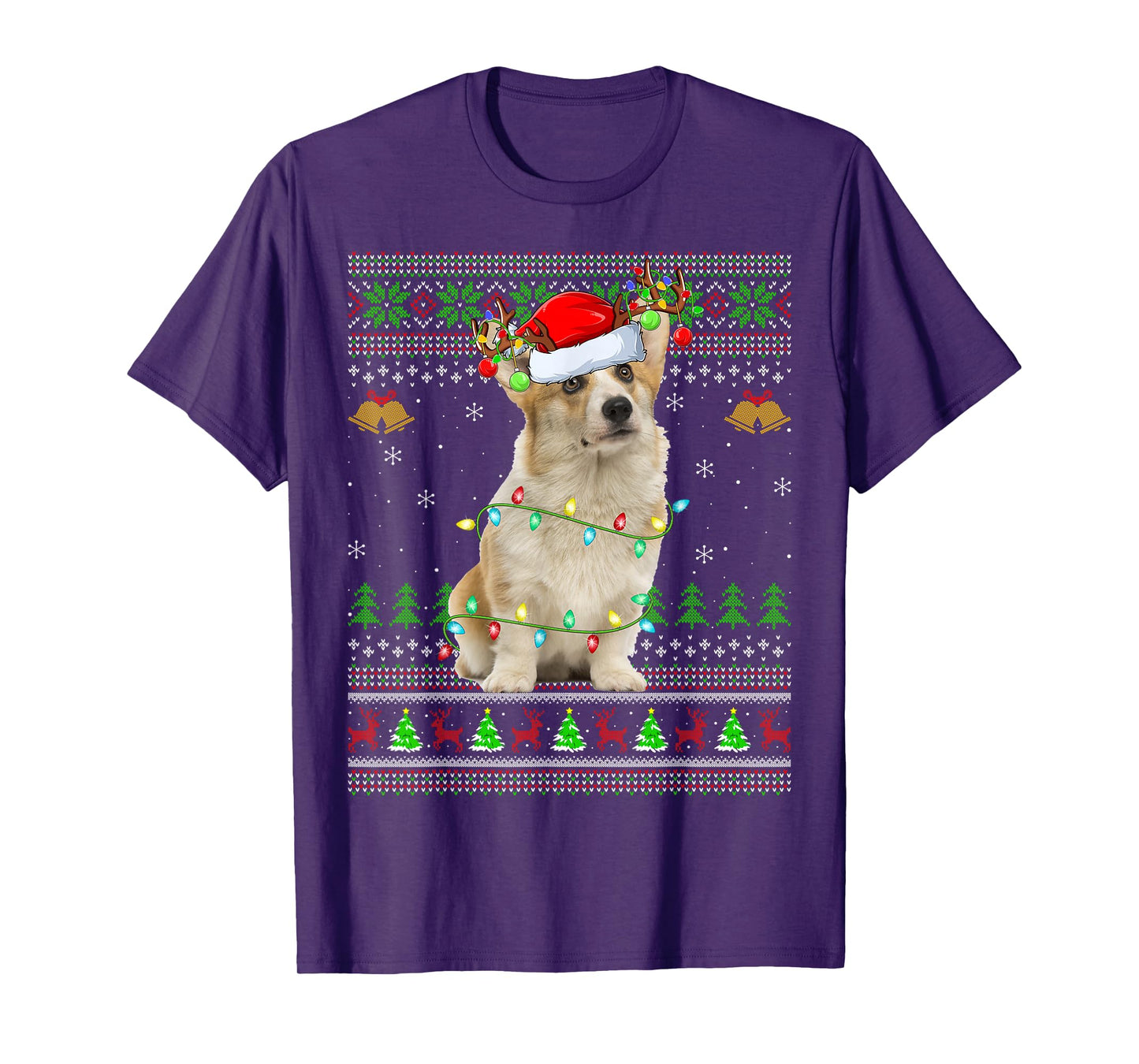 Corgi Dog Ugly Christmas Sweaters Holiday Santa Xmas T-Shirt
