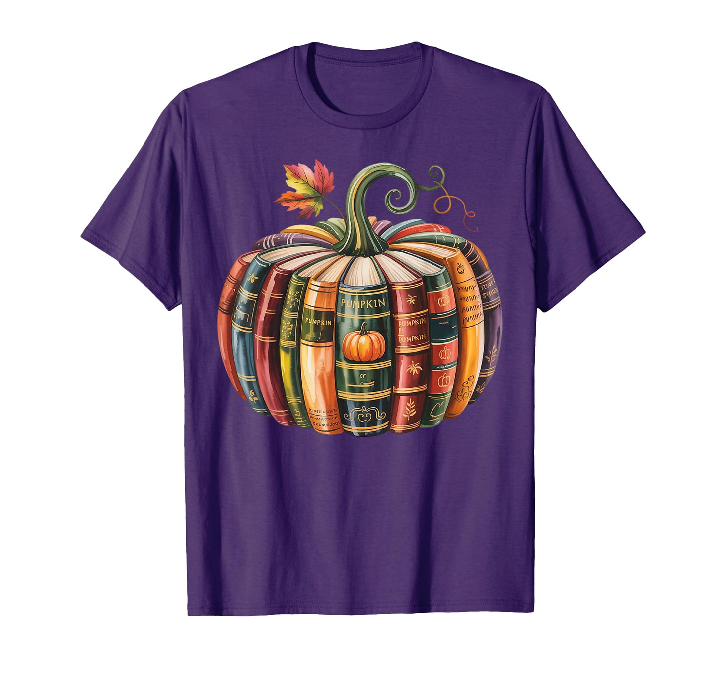 Fall Book Pumpkin Halloween Reading Book Lovers Teacher Kids T-Shirt
