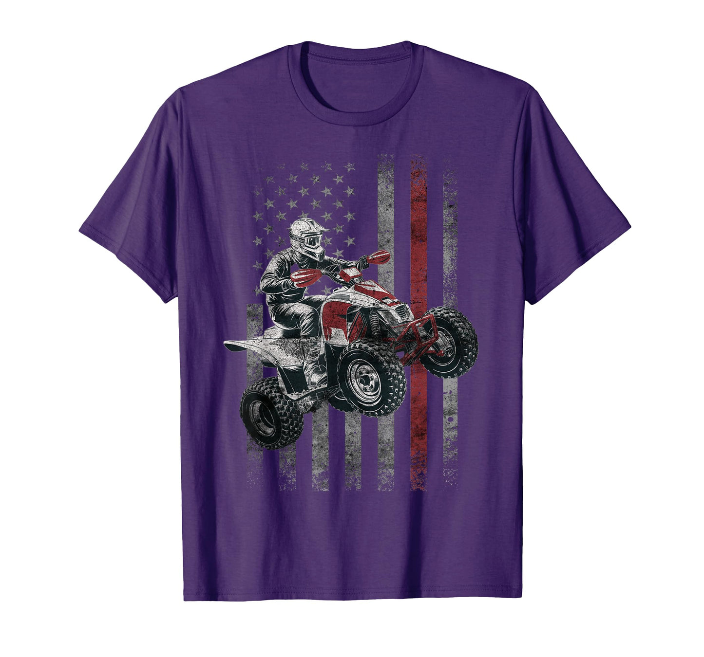Vintage American Flag ATV Racing 4 Wheeler Dirt Bike ATV T-Shirt