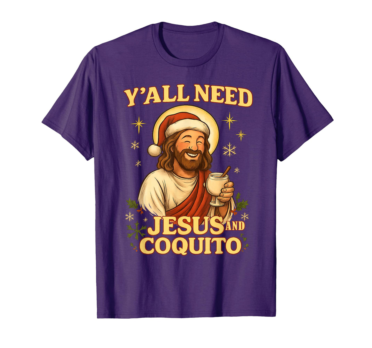 Y’All Need Jesús y Coquito Diseño Navideño Boricua con Flow T-Shirt