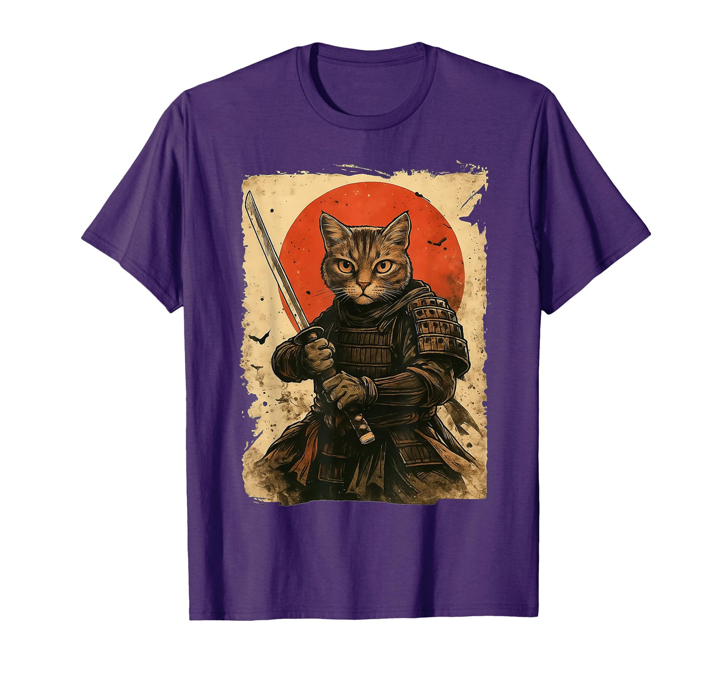 Cat Samurai Vintage Japanese Warrior T-Shirt