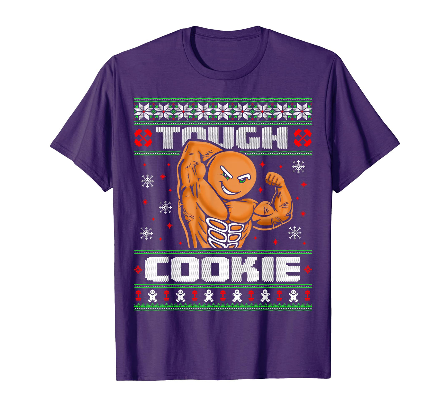 Gingerbread Man Funny Christmas Workout Gym Ugly Sweater T-Shirt