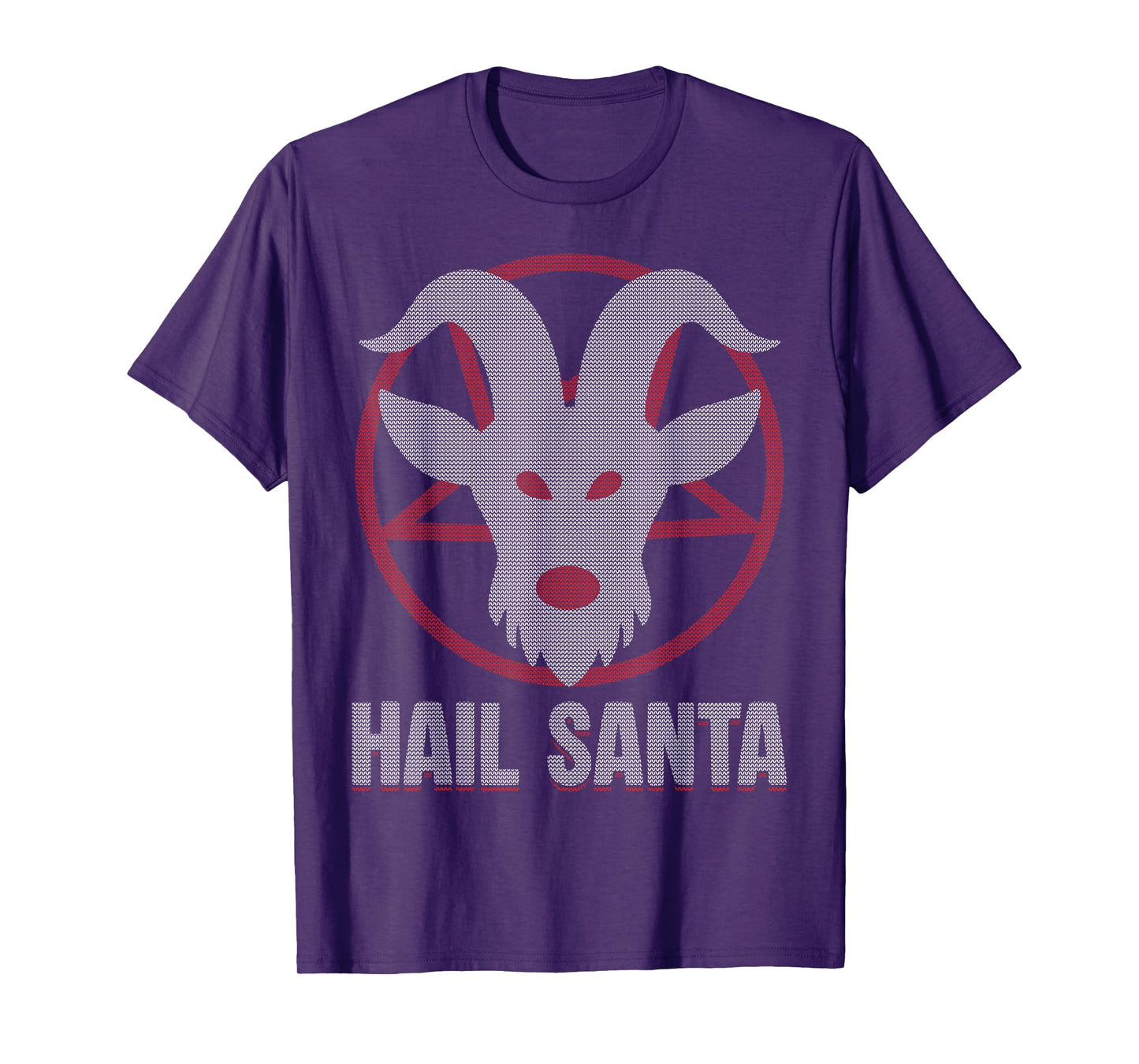 Hail Santa Heavy Pagan Solstice Gothic Metal Ugly Christmas T-Shirt