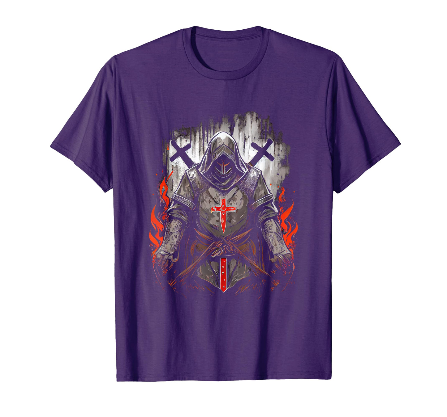 Knight Templar Kneeling Crusader Templar Warrior Of Christ T-Shirt