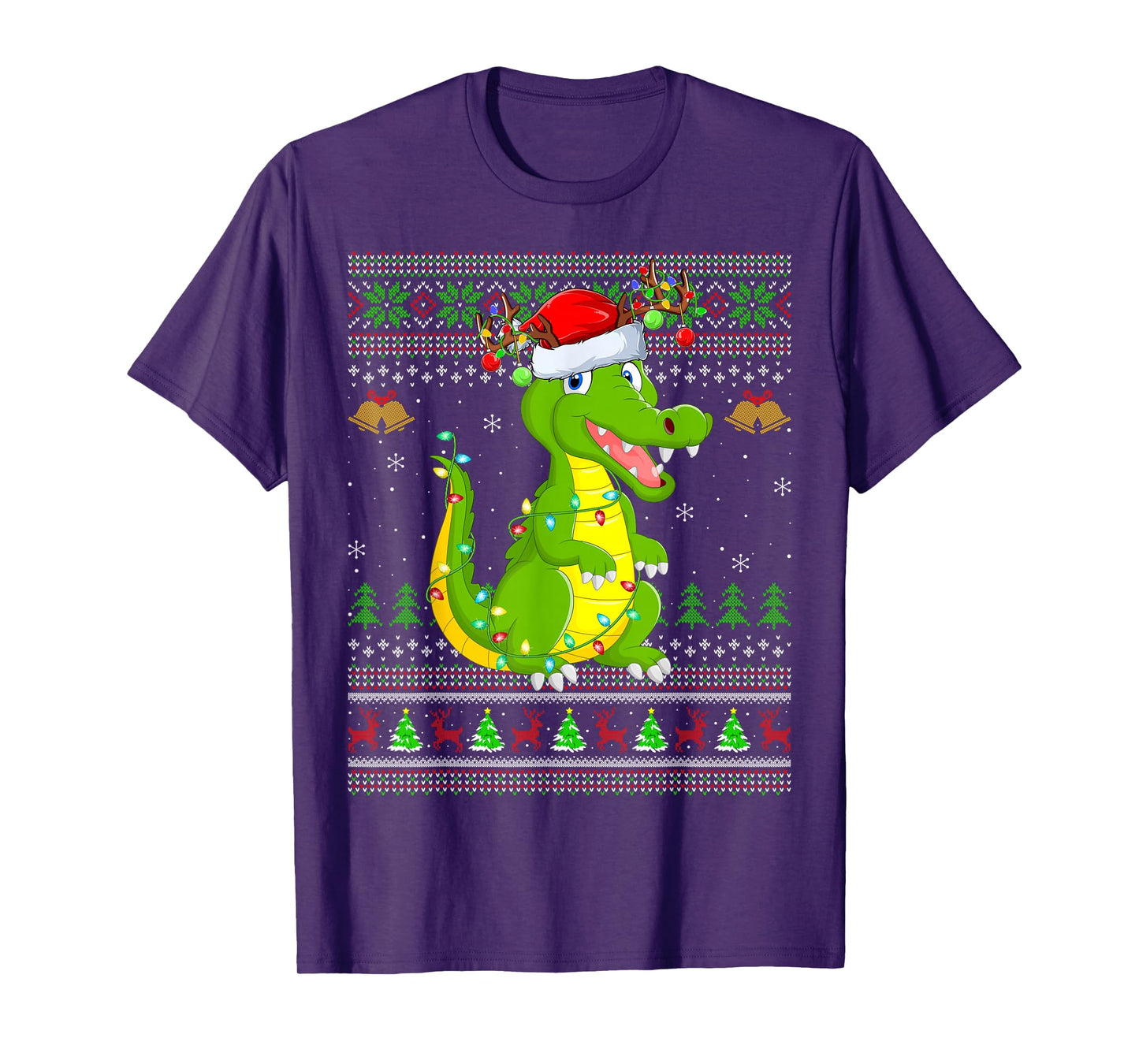 Crocodile Alligator Ugly Christmas Sweaters Santa Cute Xmas T-Shirt