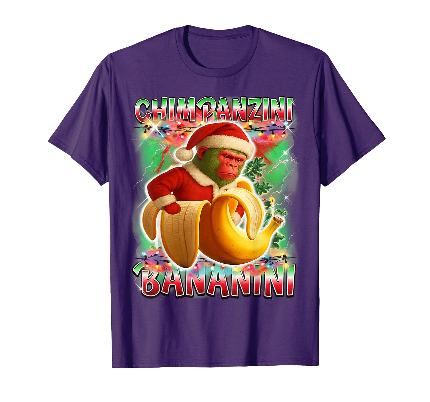 Chimpanzini Bananini Santa Claus Italian Brainrot Christmas T-Shirt
