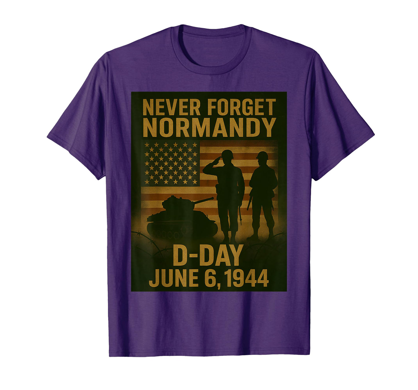 D-Day 81st Anniversary Normandy 1944 Military Tribute Men T-Shirt