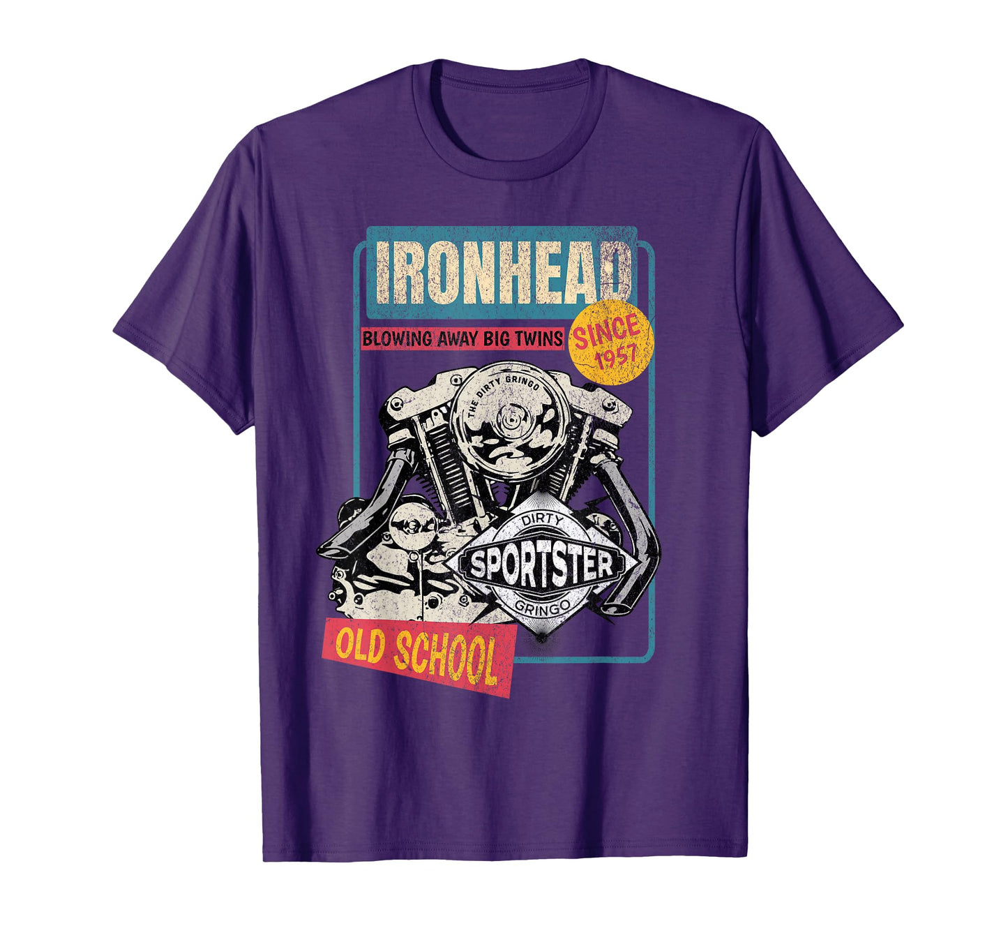Ironhead Old School HD Pin Up Retro Motorcycle Sportster Hot T-Shirt