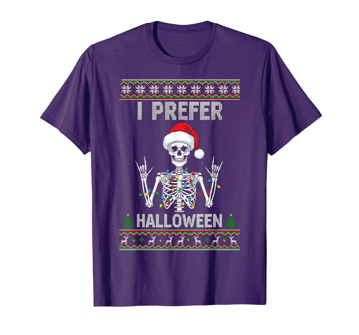 Funny Skeleton Christmas Sweater I Prefer Halloween Costume T-Shirt