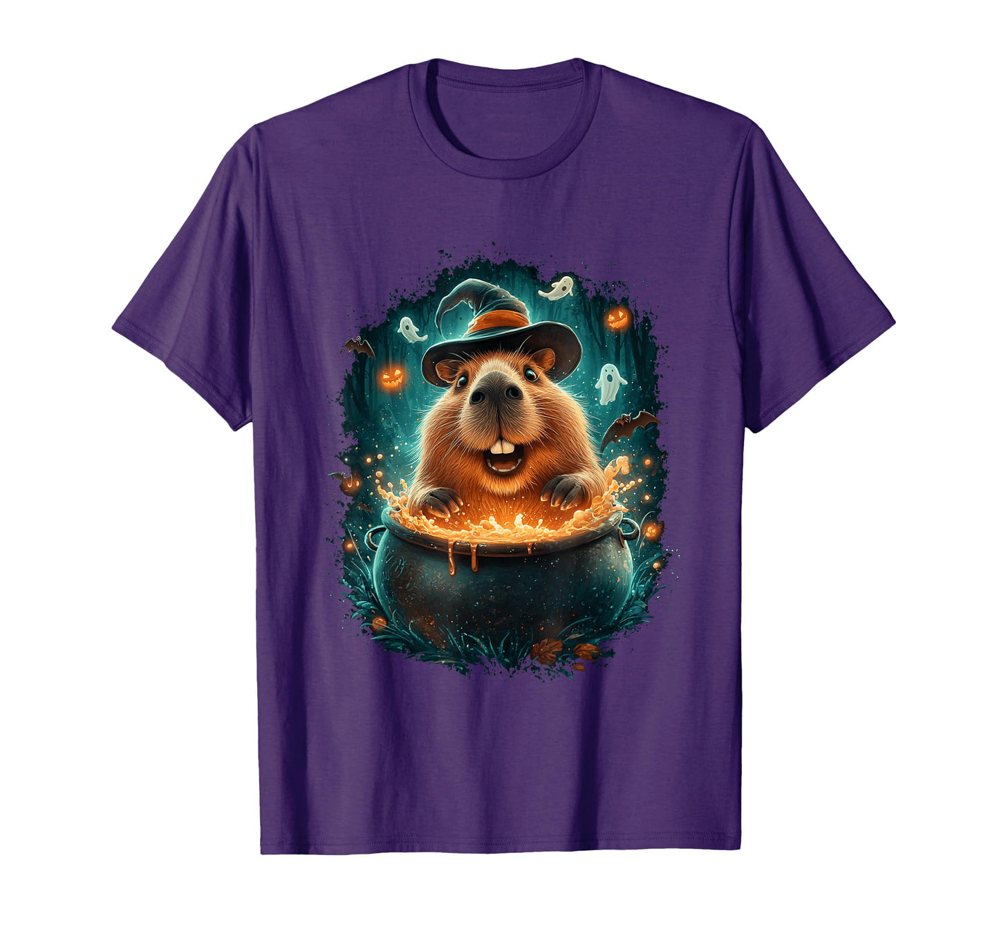 Witch Capybara Halloween Magic Hat T-Shirt