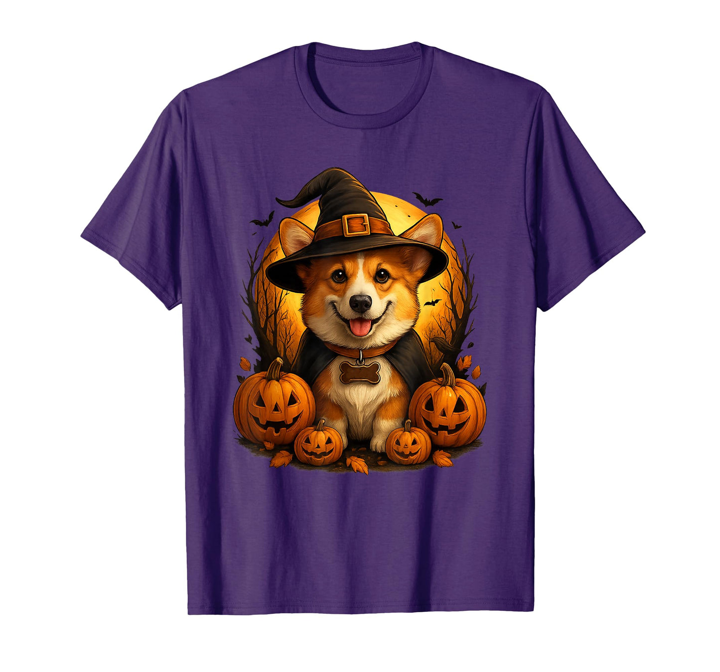 Corgi Halloween Witch Dog Pumpkin Fall Dog Lovers T-Shirt
