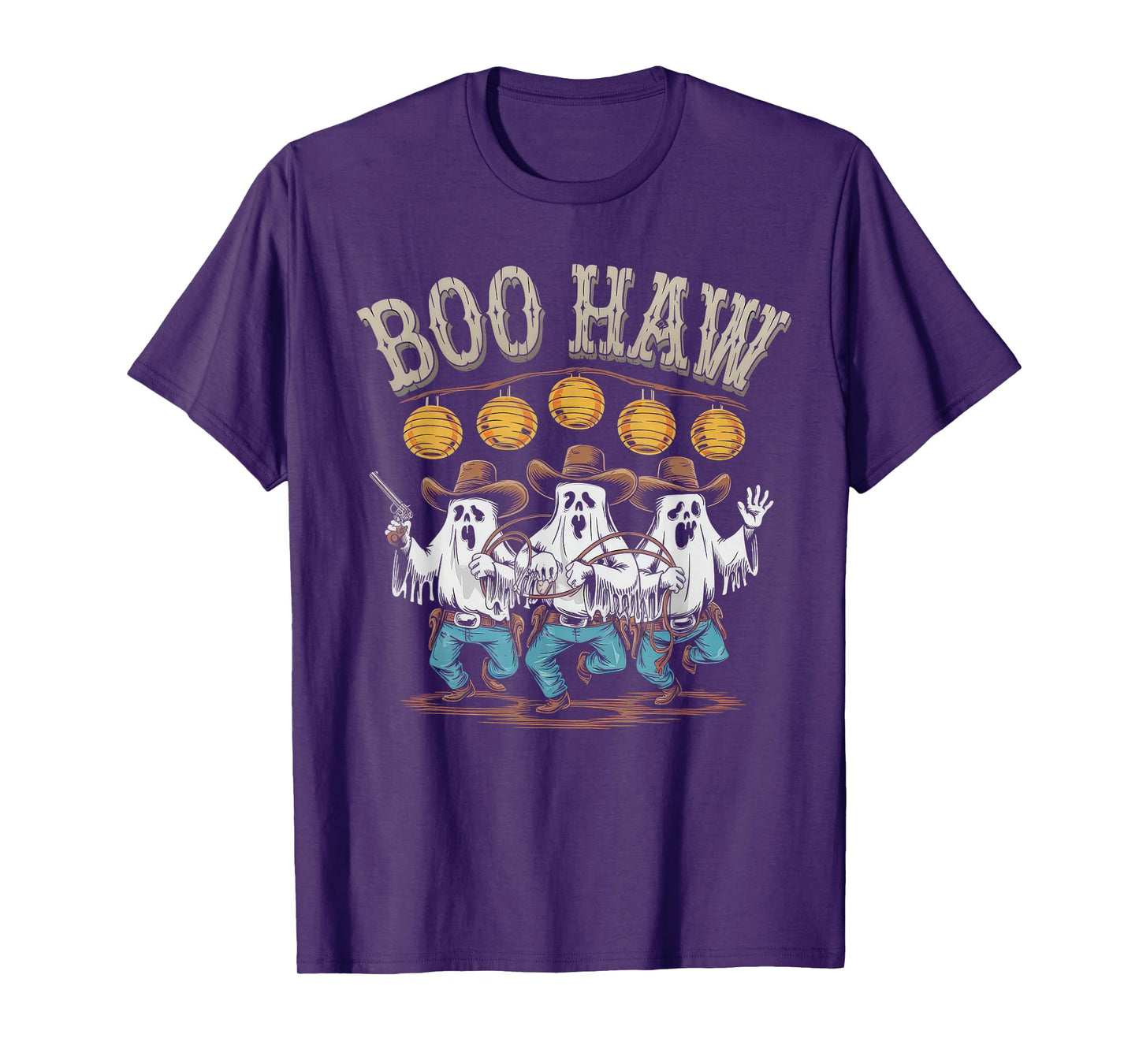 Halloween Costume Boo Haw Witch Skeleton Scary Rodeo Western T-Shirt