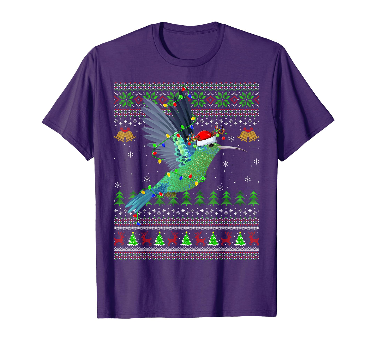 Hummingbird Ugly Christmas Sweaters Holiday Santa Cute Xmas T-Shirt