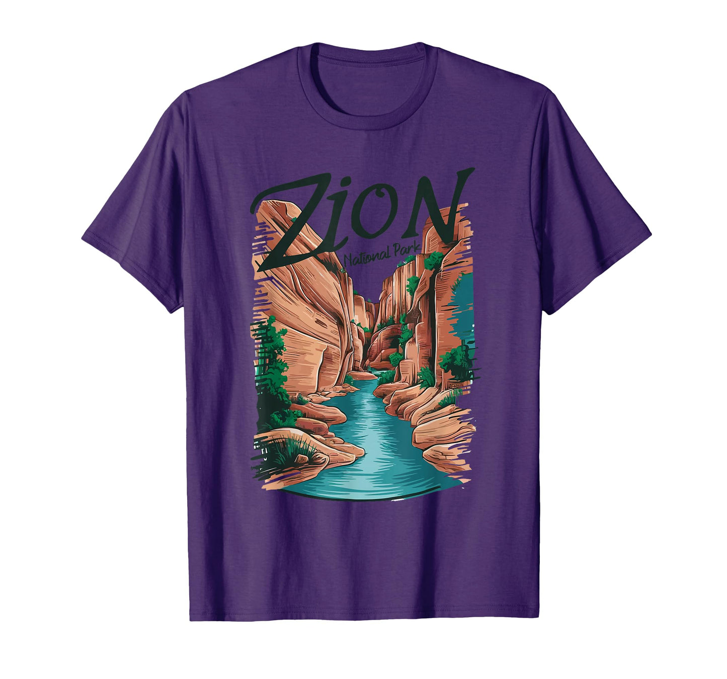 Retro Zion National Park The Narrows Vintage Womens Mens T-Shirt