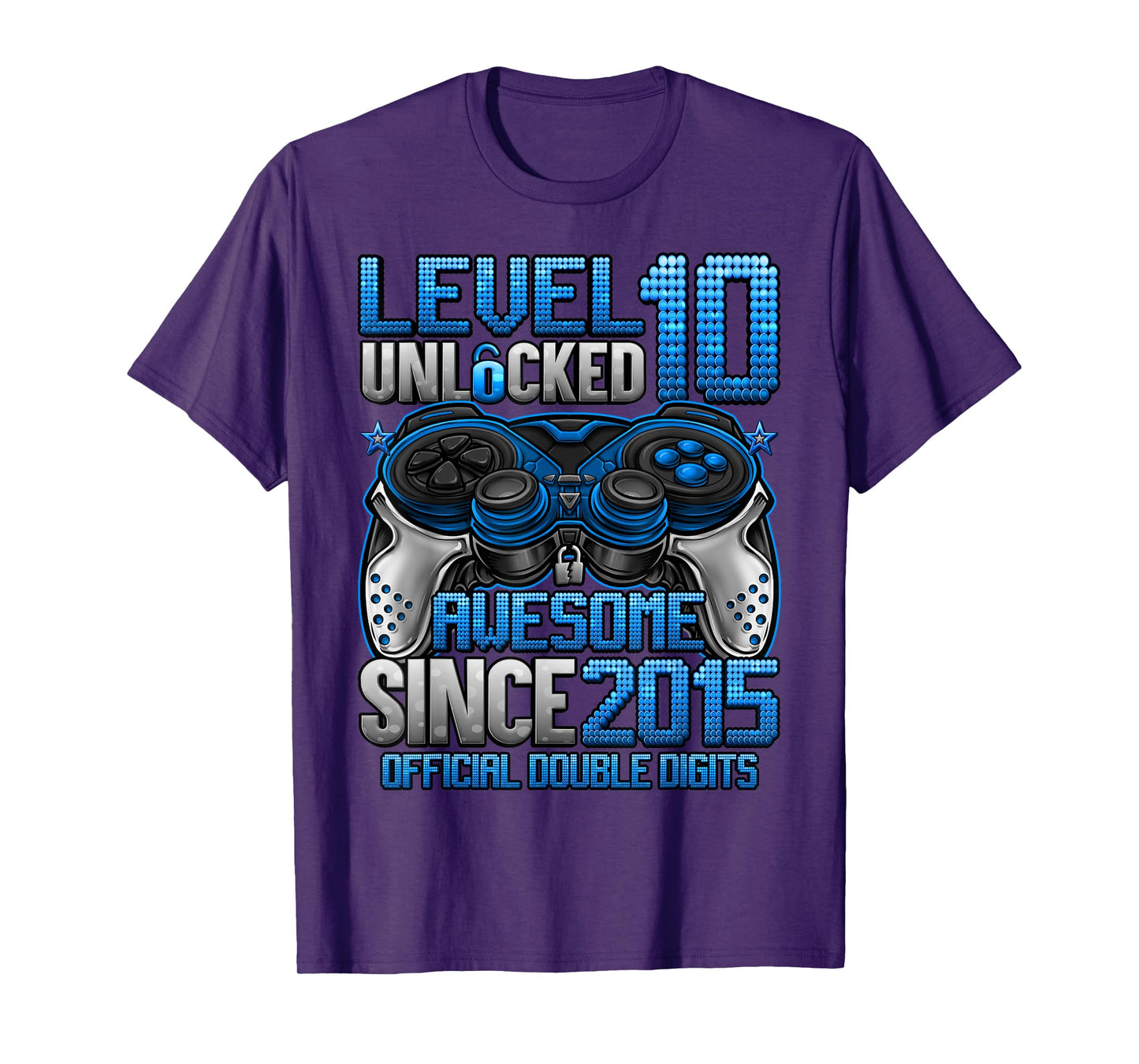 Official Double Digits Level 10 Unlocked 10th Birthday Boy T-Shirt