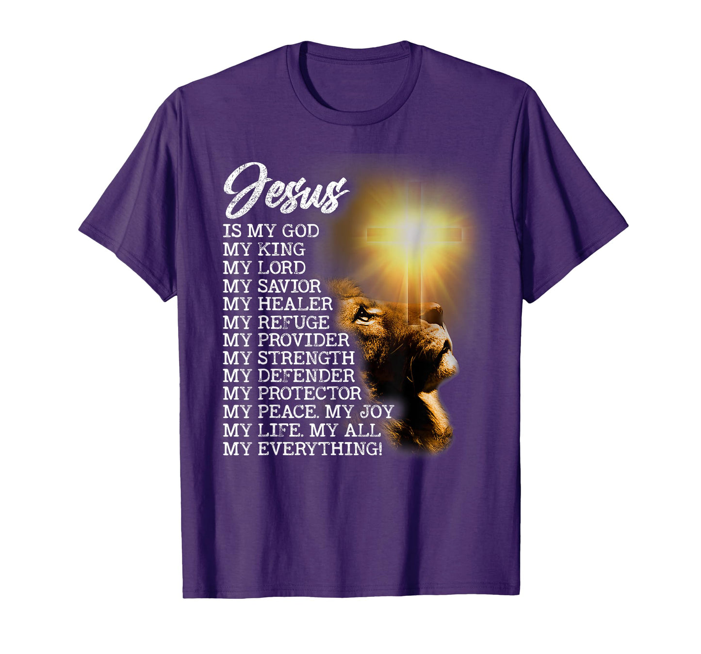 Lion Religious Christian Jesus Is My God Lord King Savior T-Shirt