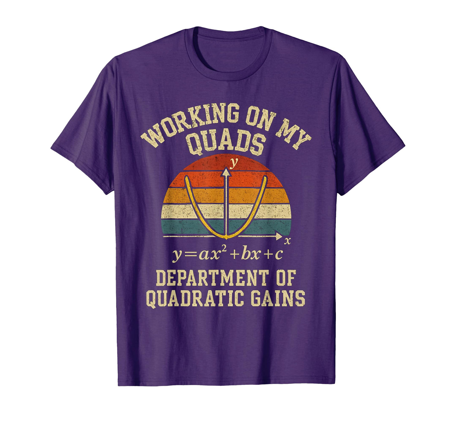Working On My Quads Funny Retro Algebra Math Gym Teacher T-Shirt