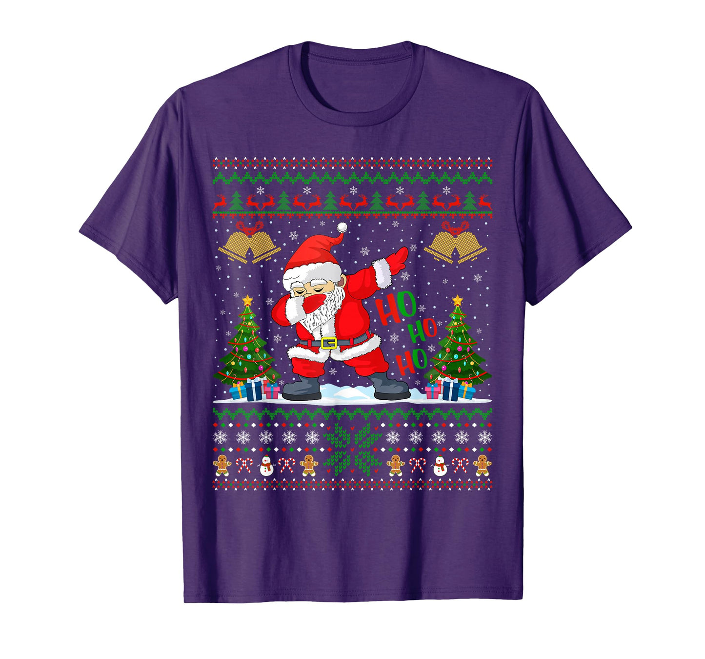 Family Matching Ugly Xmas Sweater Dabbing Santa Christmas T-Shirt