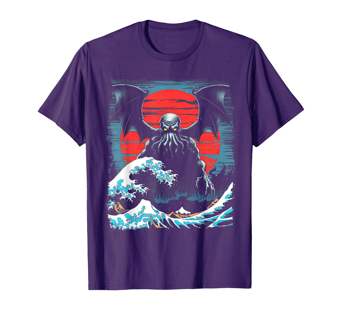 Vintage Japanese Cthulhu Great Wave of Kanagawa Poster T-Shirt