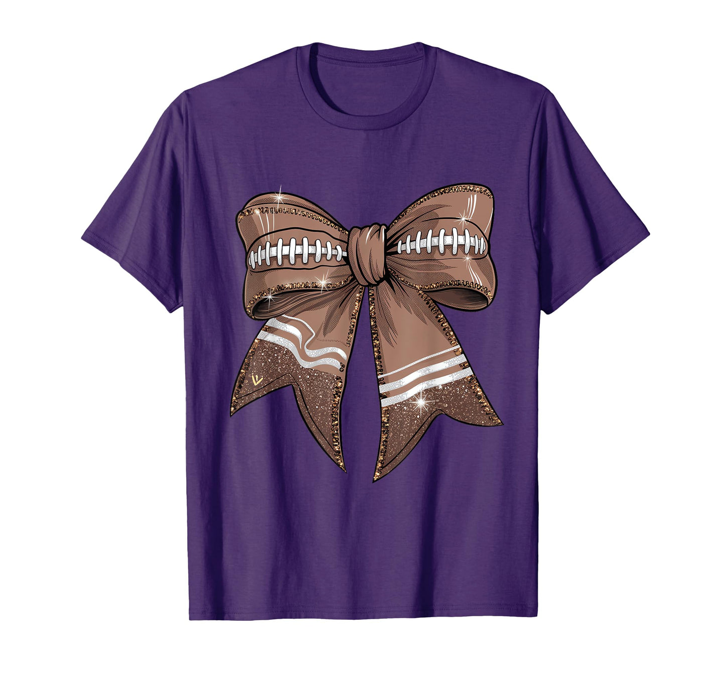 Coquette Bow Pumpkin American Football Thanksgiving Autumn T-Shirt