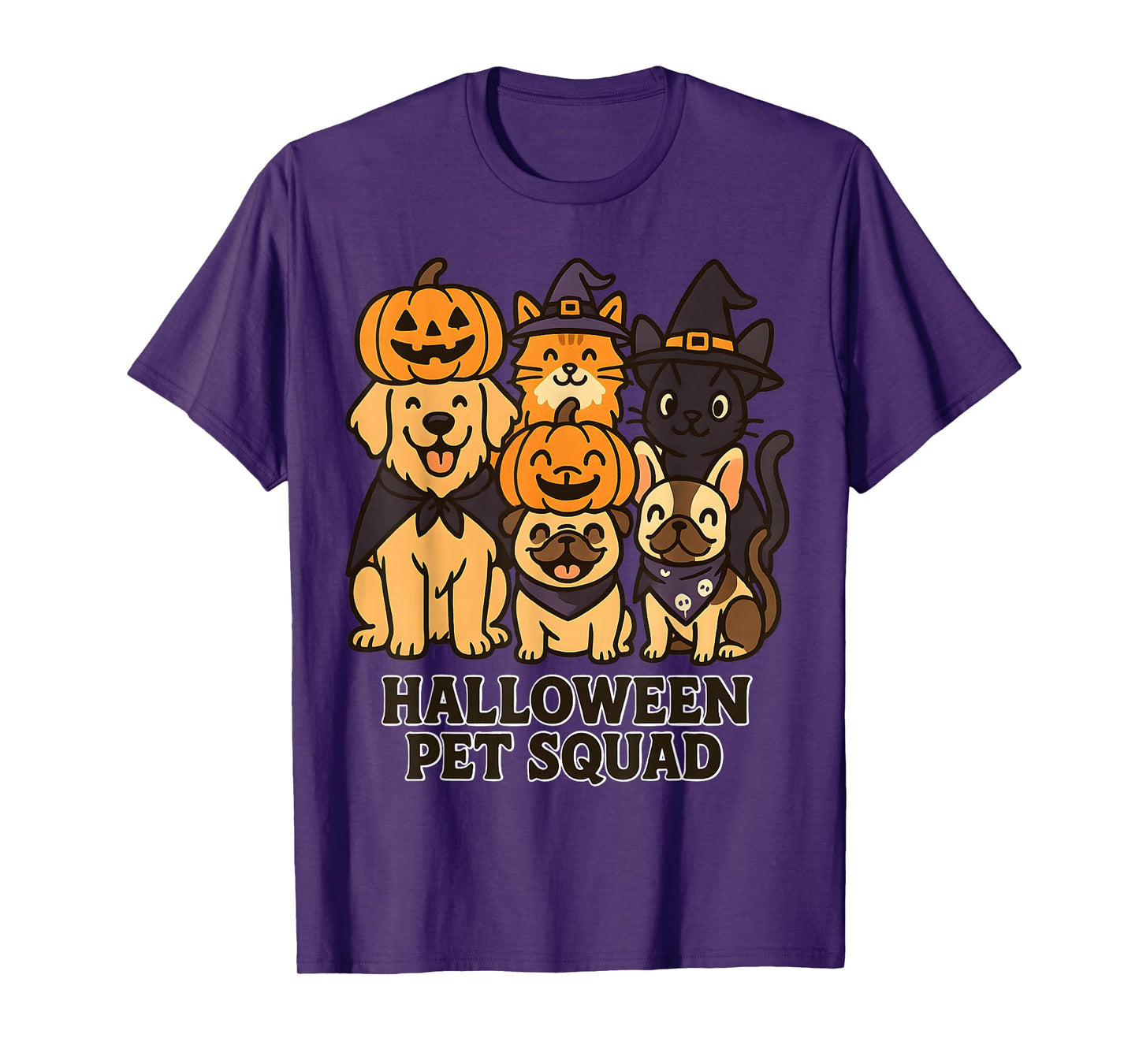 Halloween Pet Squad Cute Pumpkin Dogs and Cats Costu T-Shirt