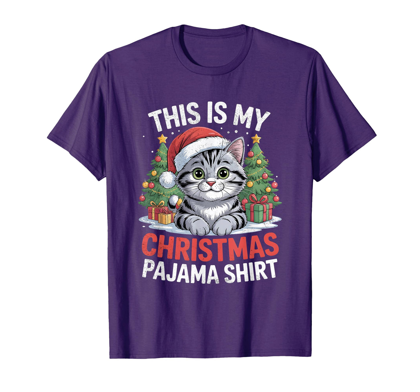 Cat This is My Christmas Pajama T-Shirt