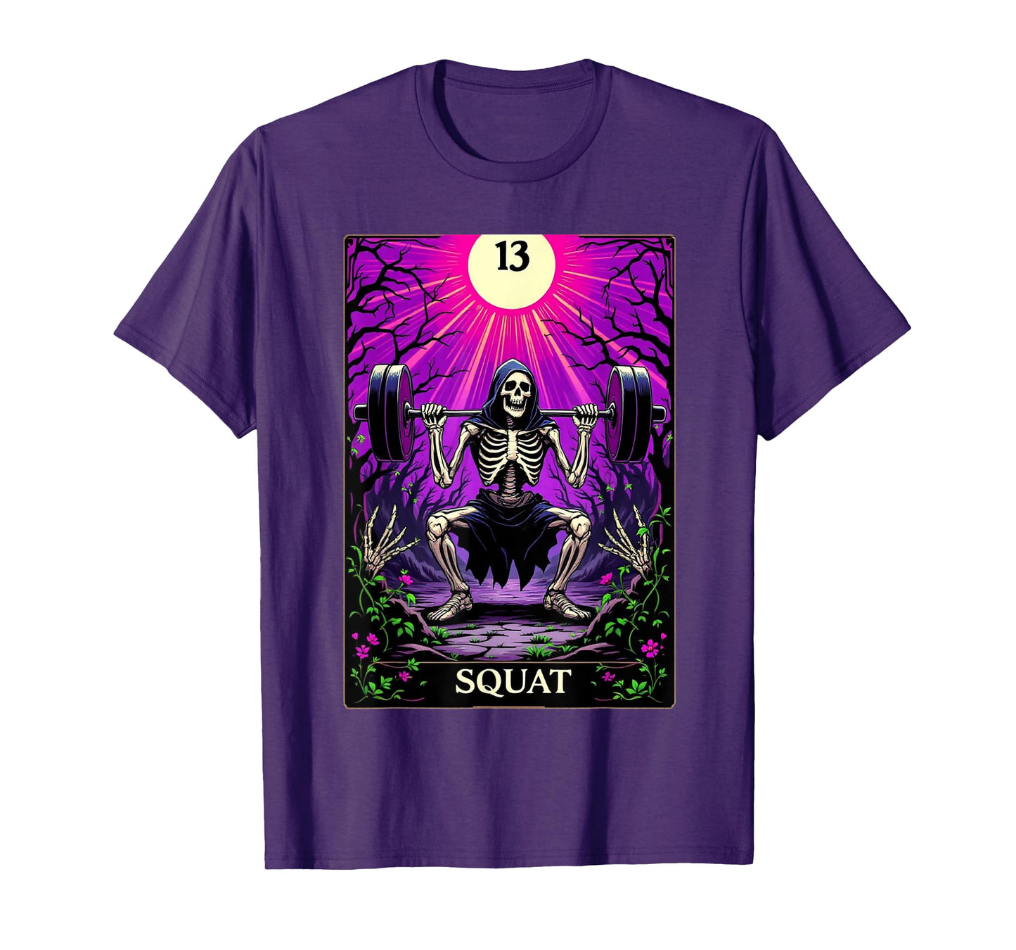 Funny Tarot Card Squats Gym Occult Workout Fitness T-Shirt