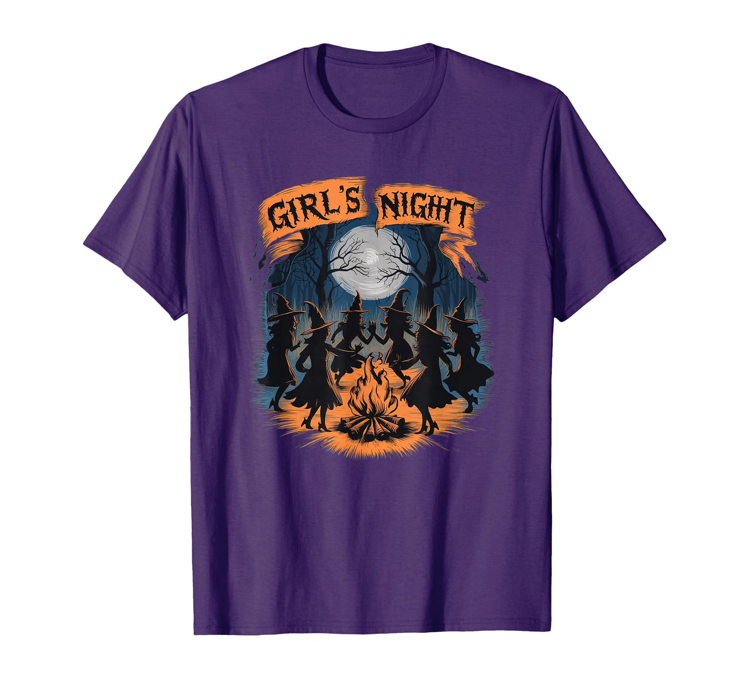 Girls' Night Witch Coven Halloween Design Spooky Fun Artwork T-Shirt