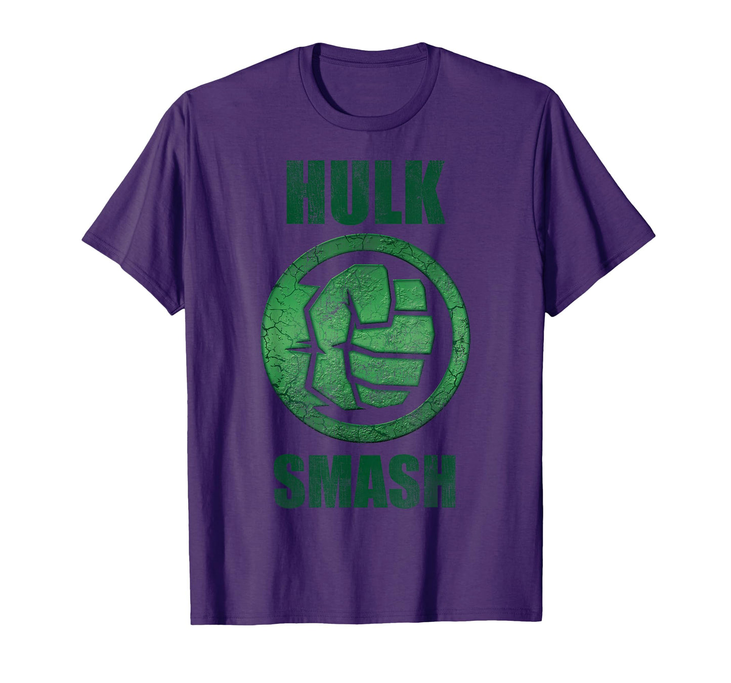 Marvel Hulk Smash Fist Circle Logo Green Stone Poster T-Shirt