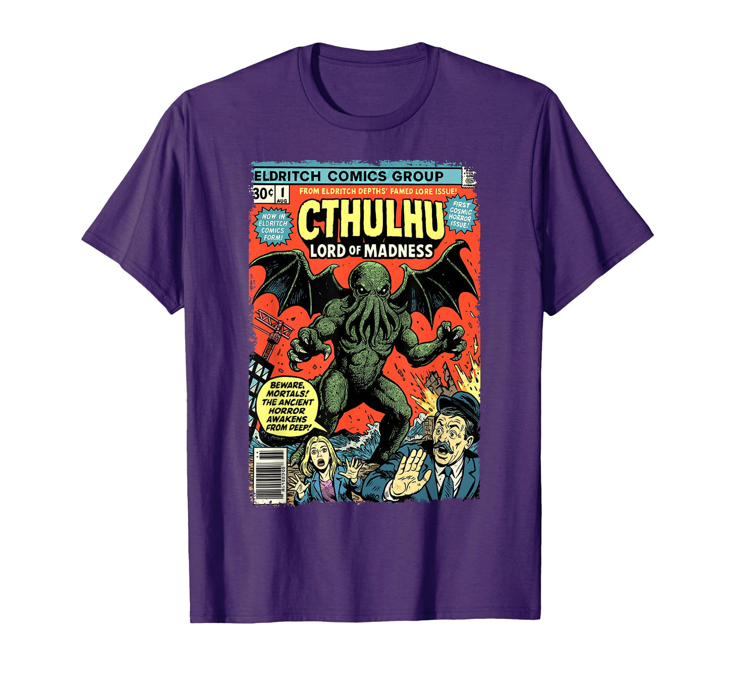 Cthulhu Lord of Madness, Vintage Comic Book Cover T-Shirt