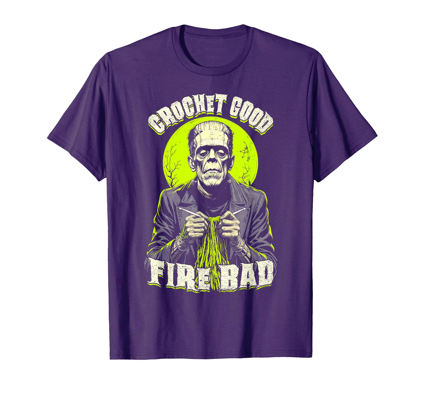 Funny Crochet Frankenstein Knitting Halloween Crocheting T-Shirt