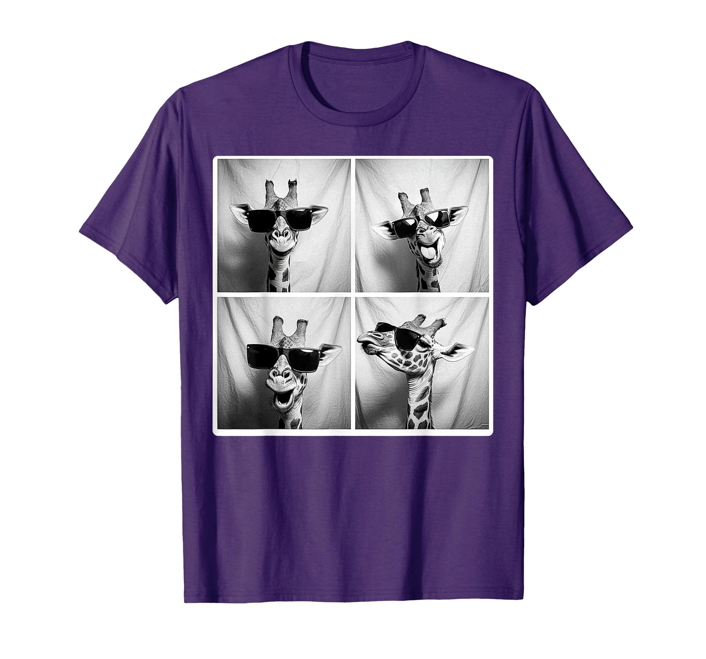 Giraffe Wearing Sunglasses Funny Photobooth Safari Selfie T-Shirt