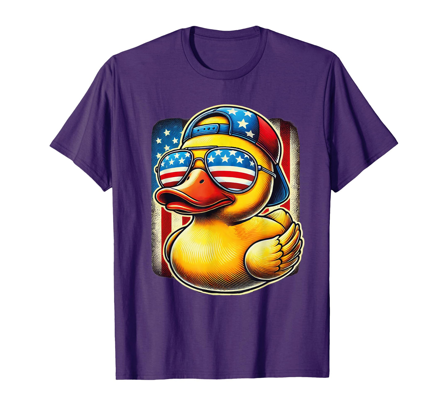 Rubber Duck Shirt USA Flag Gift Funny Duckie Cool Duck T-Shirt