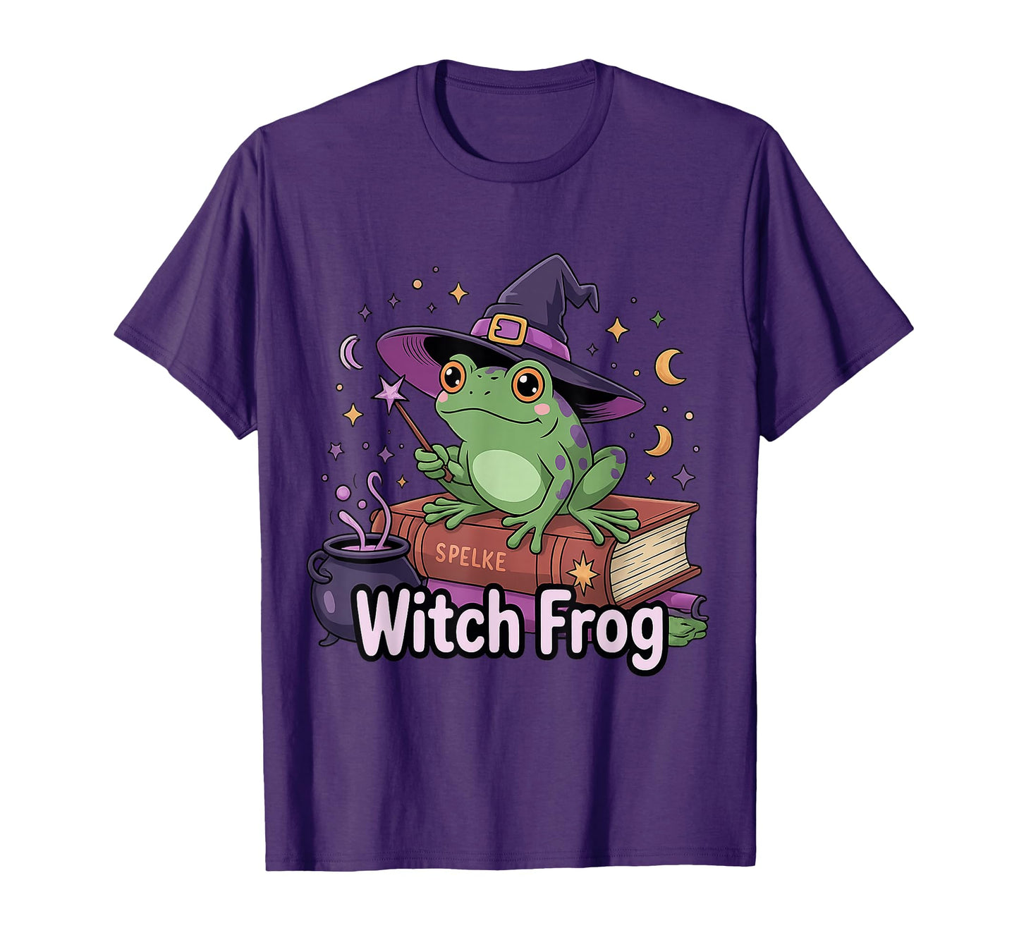 Funny Witch Frog Hat Cute Spooky Halloween Costume Matching T-Shirt