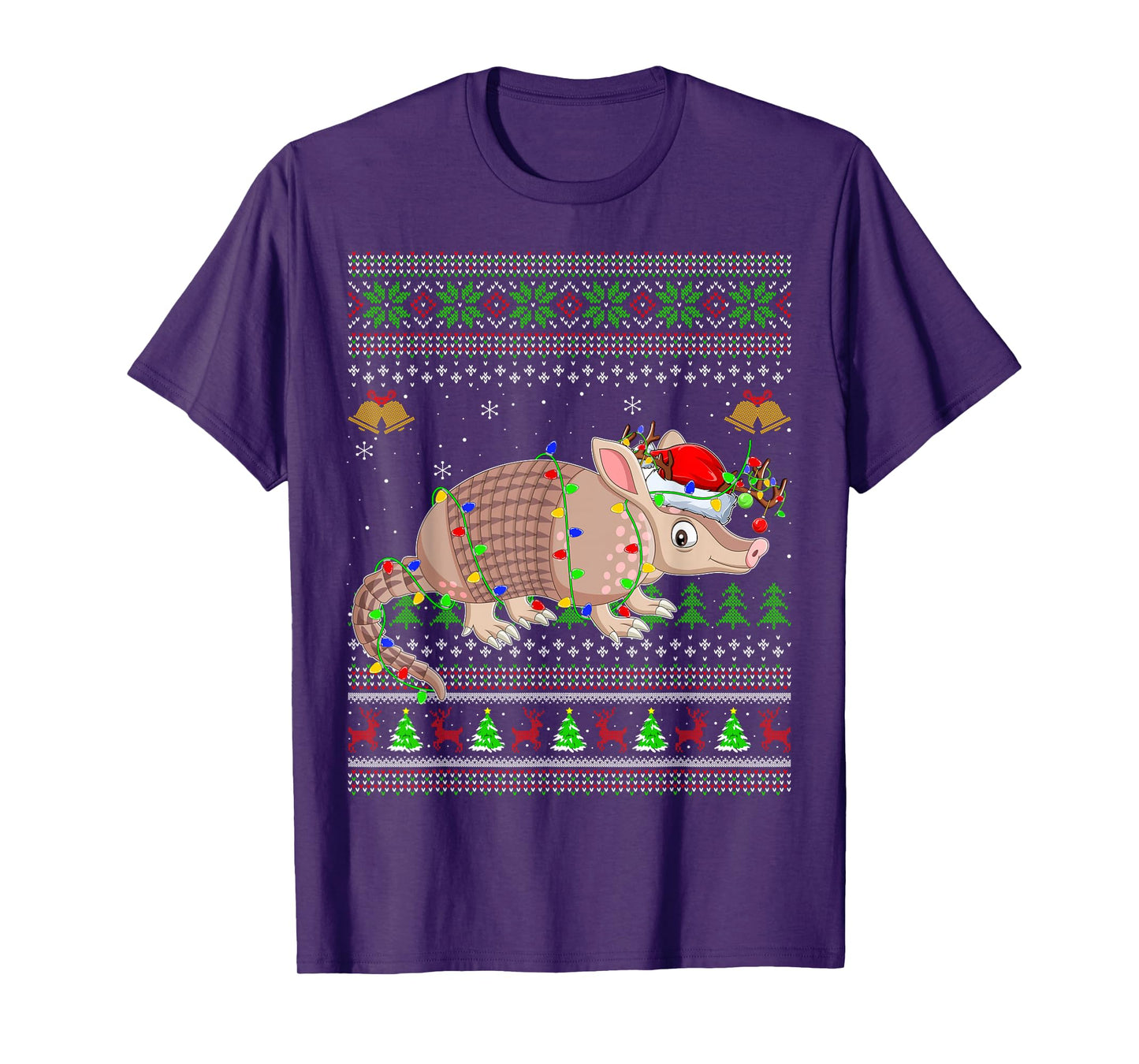 Armadillo Ugly Christmas Sweaters Holiday Santa Cute Xmas T-Shirt