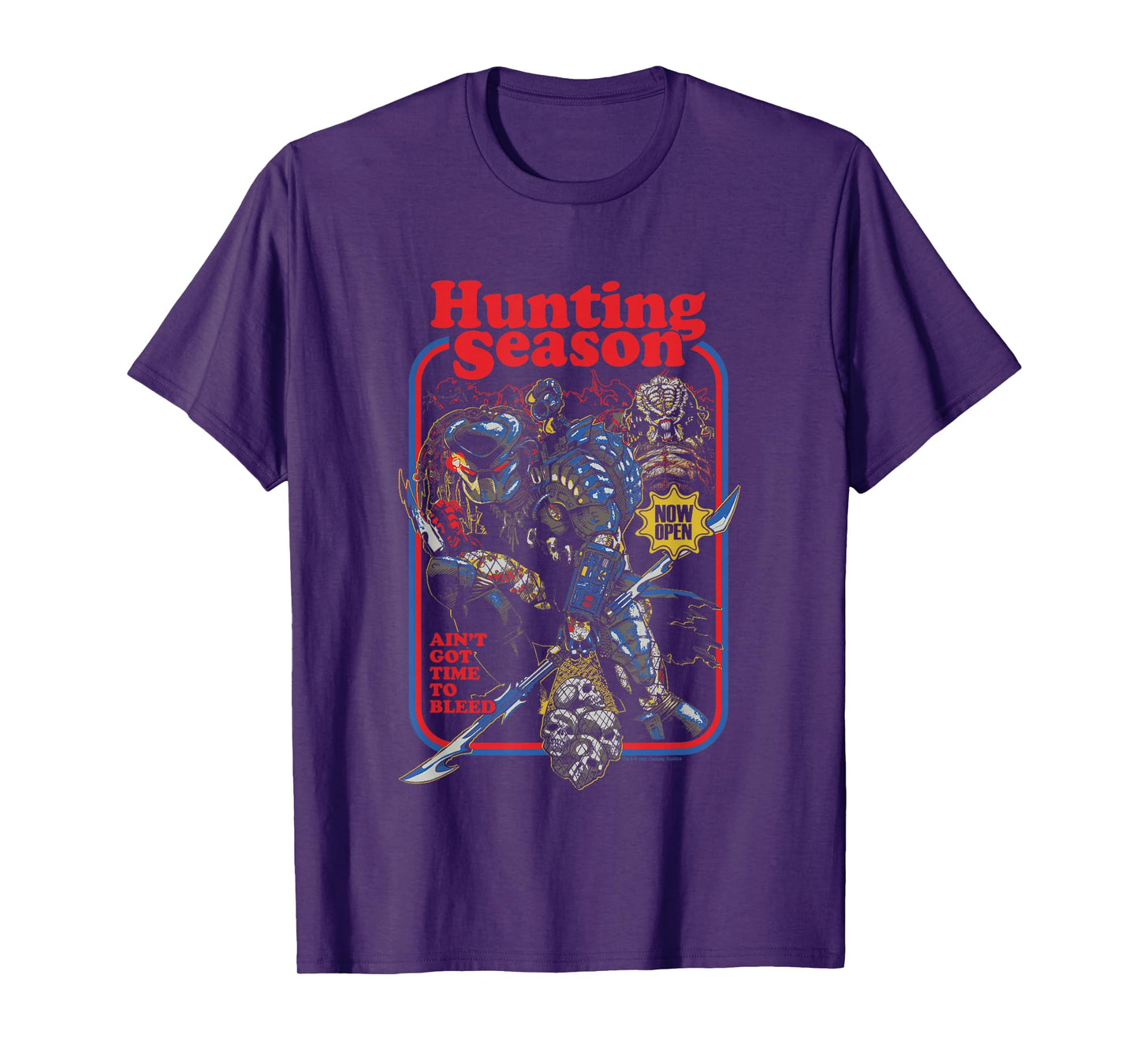 Predator Hunting Season Ain't Got Time To Bleed Retro Poster T-Shirt