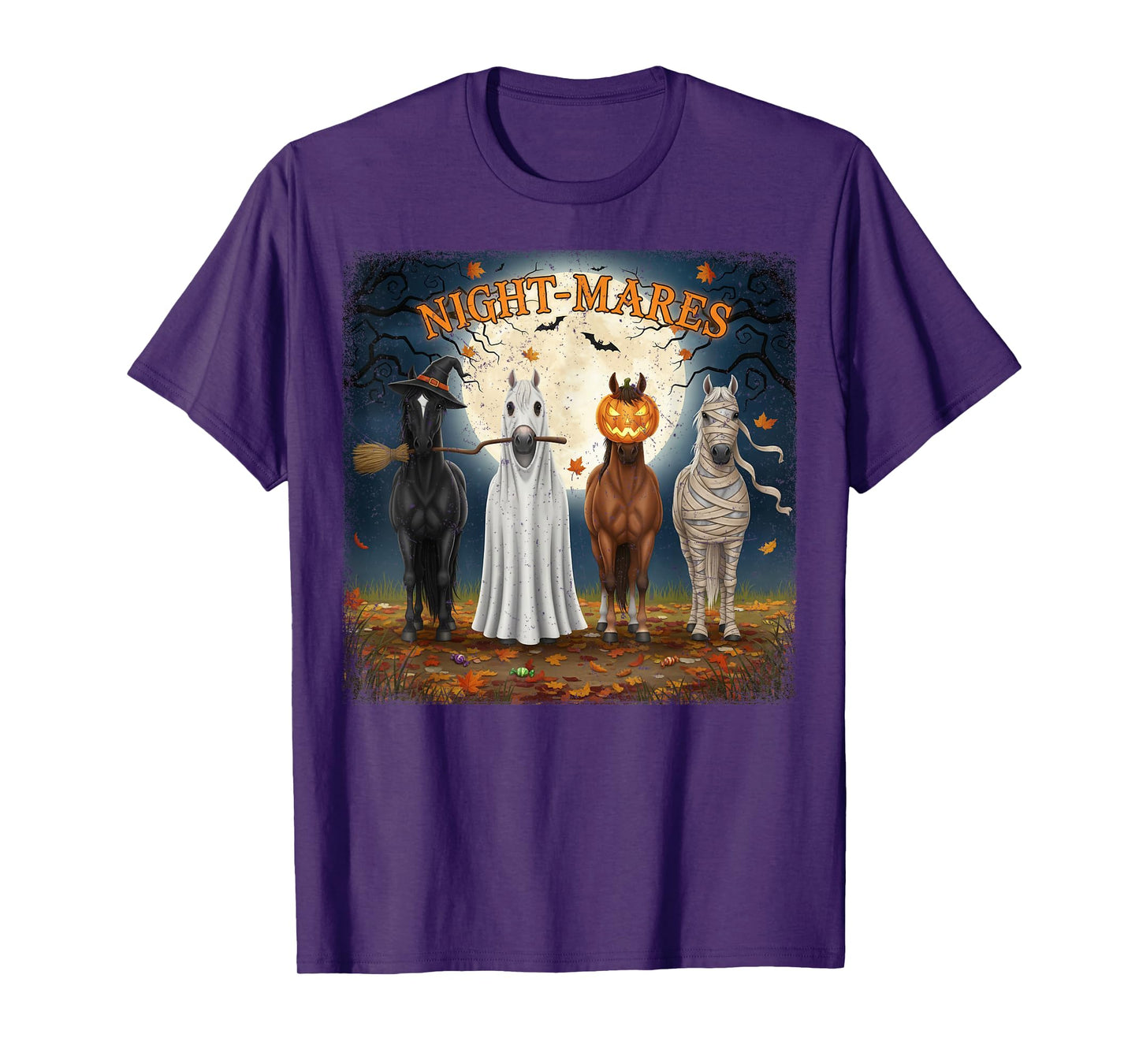 Night-Mares Halloween Horse Design for Equestrian Woman Girl T-Shirt