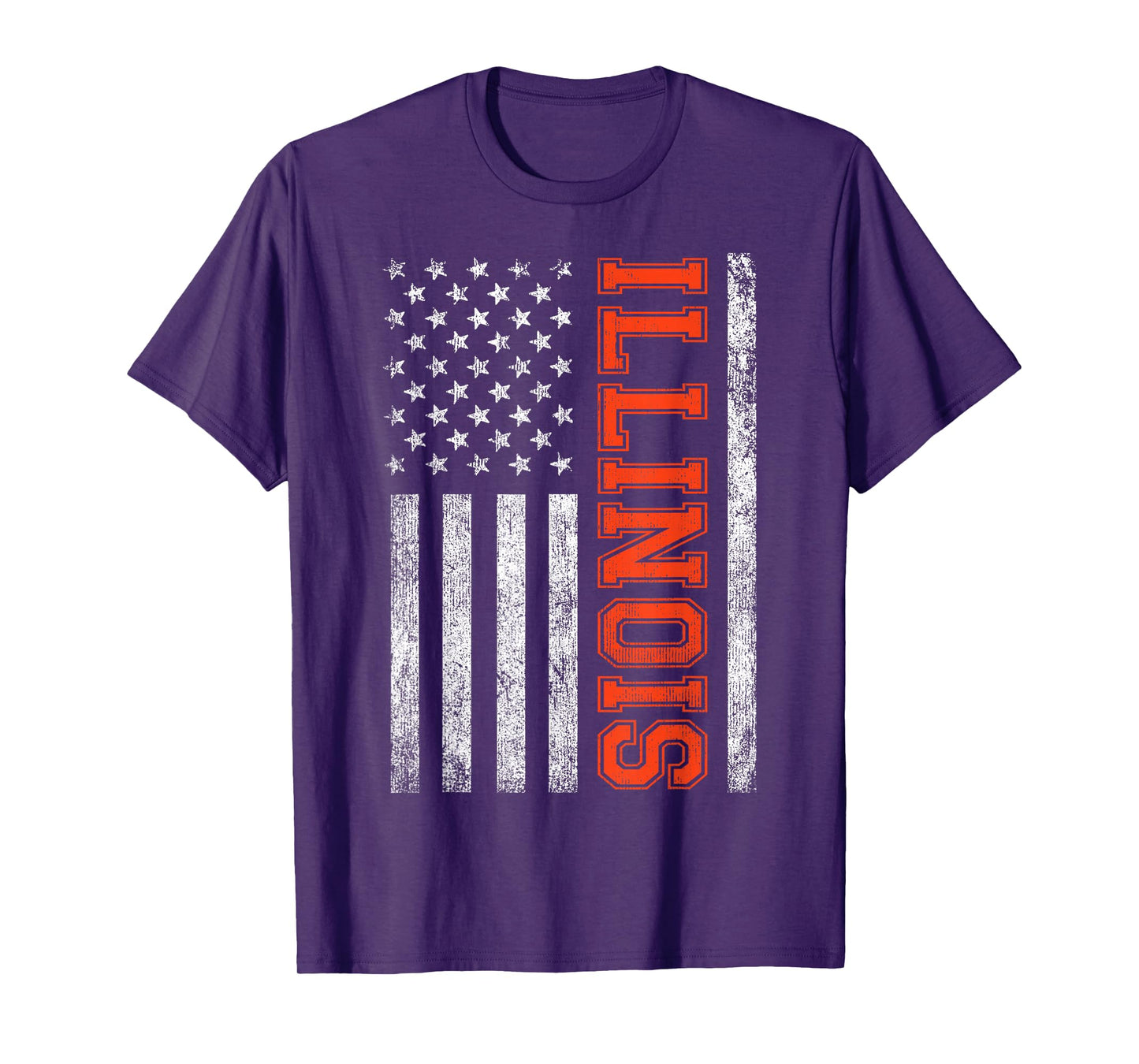 Retro Illinois Tee Vintage Illinois Orange Blue Throwback IL T-Shirt